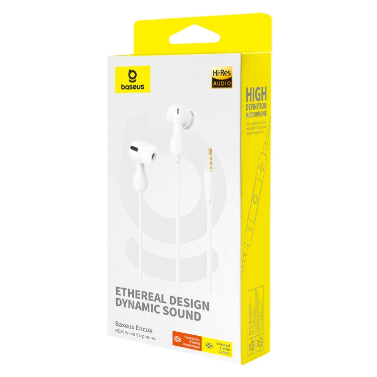 Baseus Headphones In Ear Wired 3.5mm HiRes HZ20 White