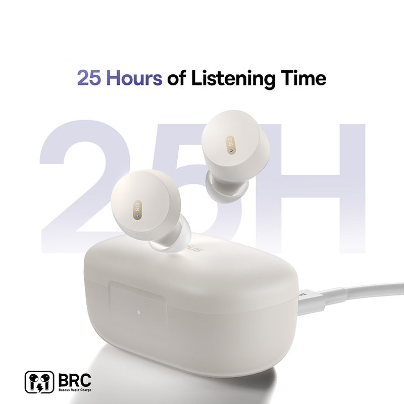 Baseus E18 Headphones In Ear Beans TWS Bowie White