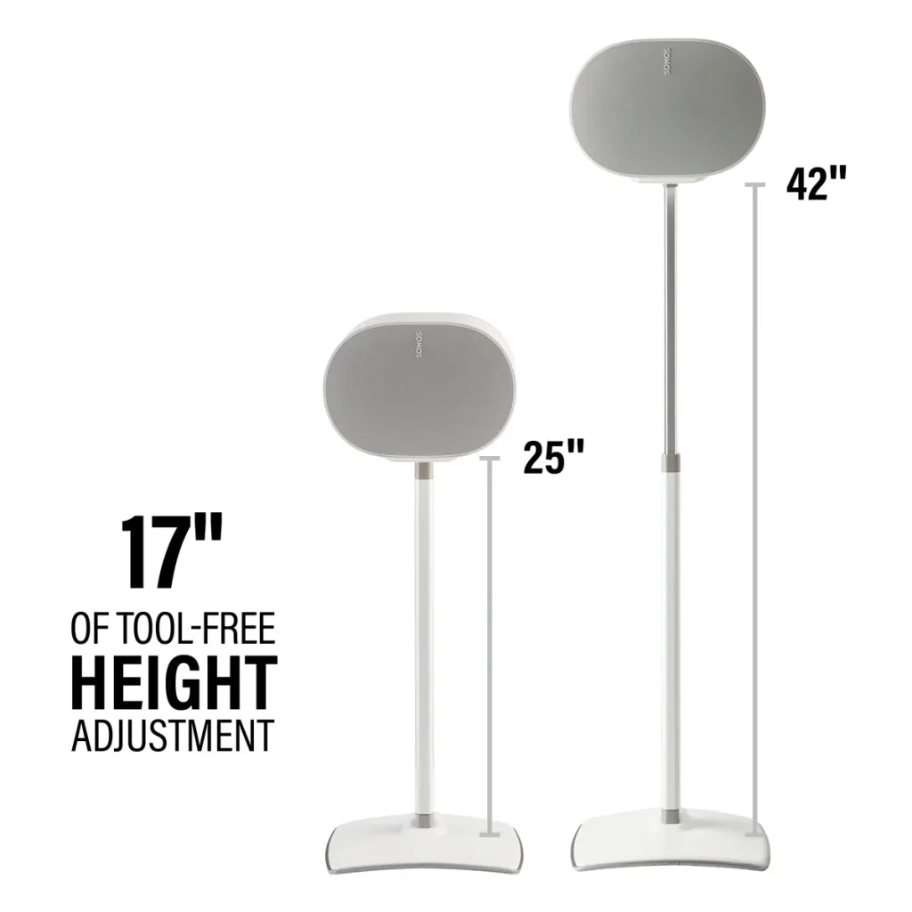 SANUS WSSE3A1 Height-Adjustable Speaker Stand for Sonos Era 300 - WHITE
