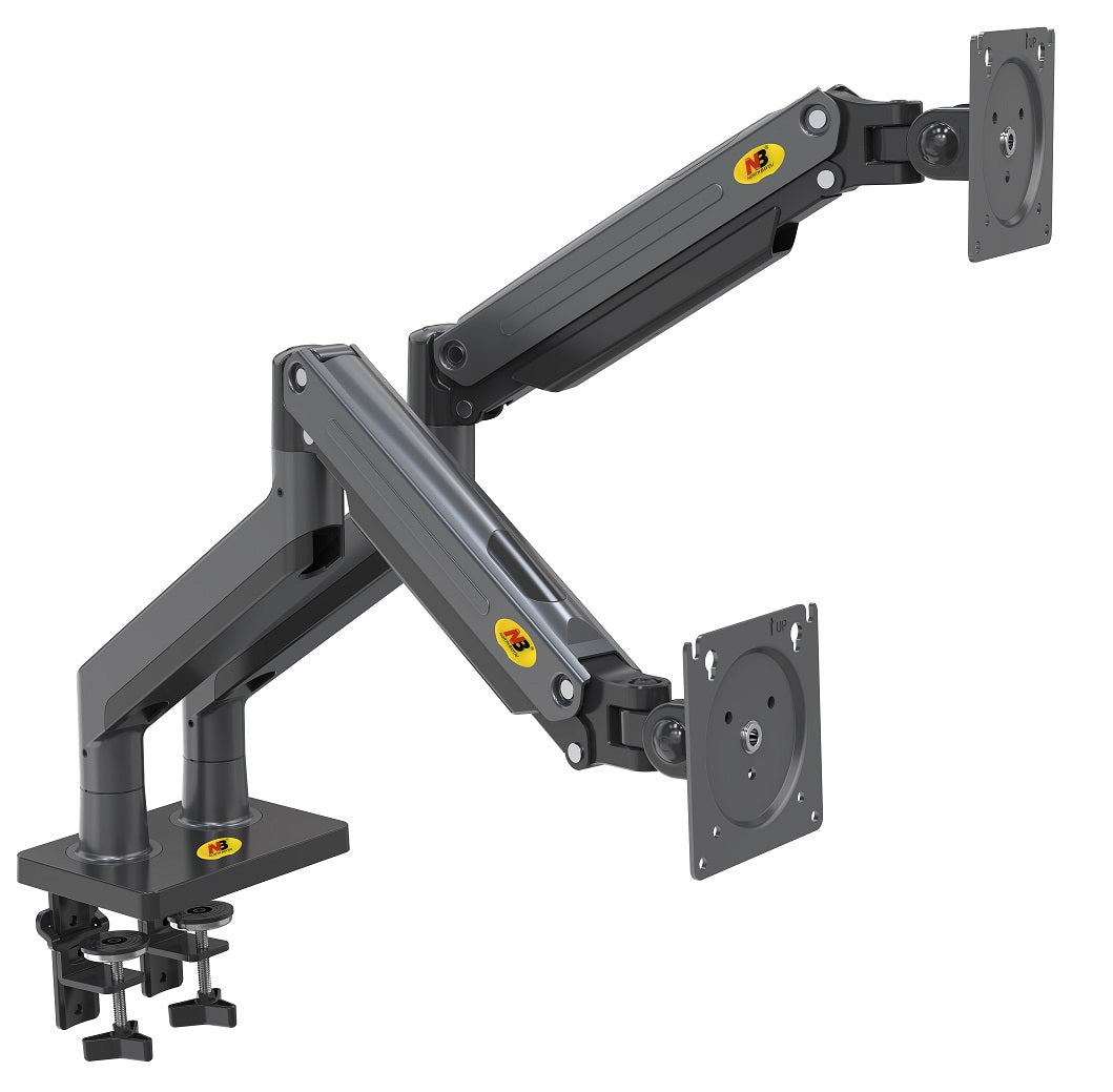 NBMounts G35 Dual Arm Extra Long Gas Monitor Desk Mount