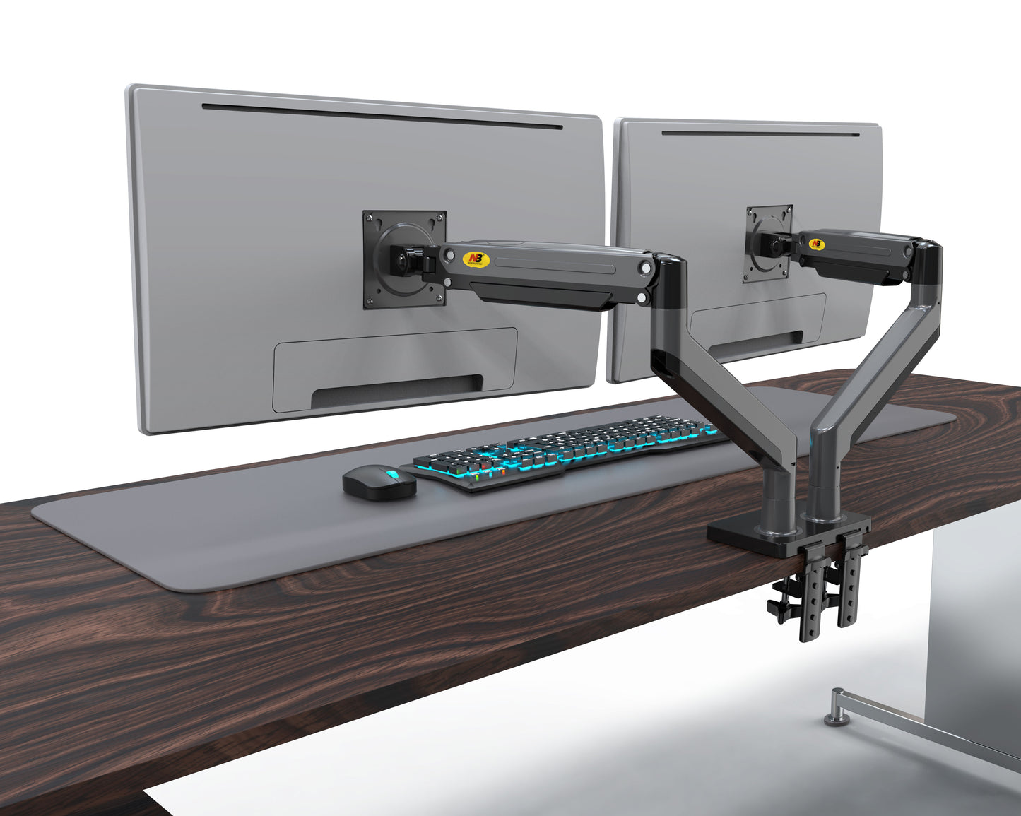 NBMounts G35 Dual Arm Extra Long Gas Monitor Desk Mount