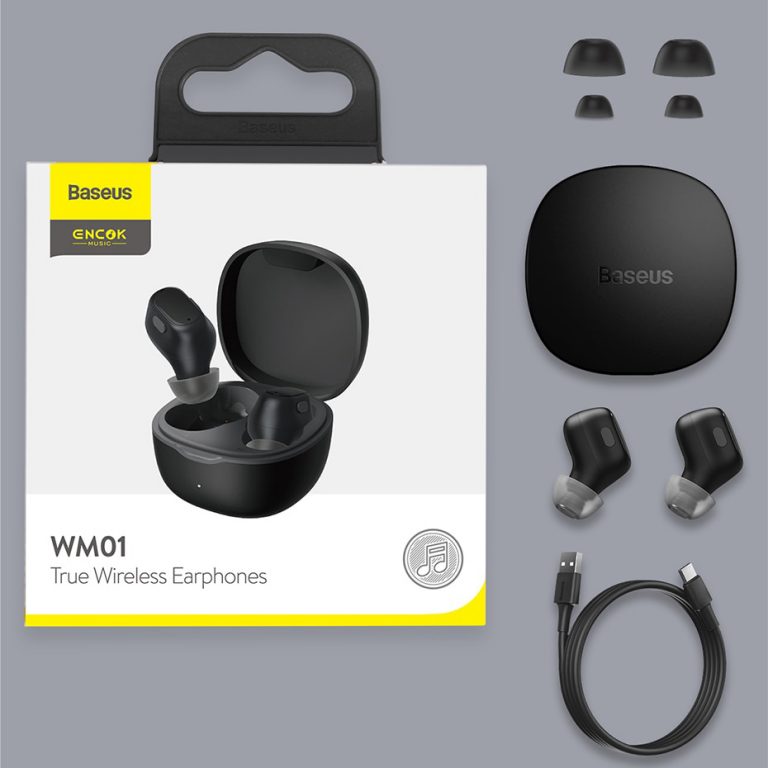 Baseus WM01 Headphones In Ear TWS Encok Black