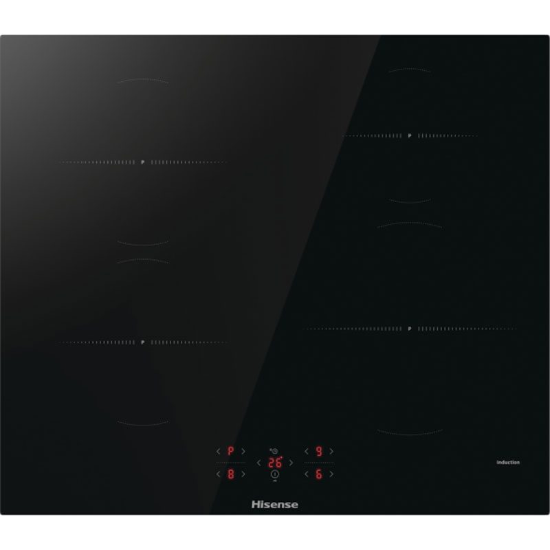 Hisense BI64211PB / HI6401BSC Set Built-In Pyrolysis Multifunction Oven 77Lt & Induction Hobs, Black