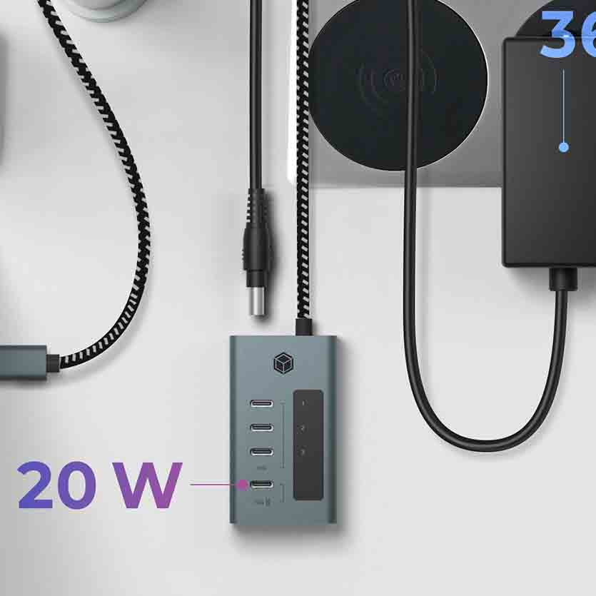 ICYBOX, IB-HUB1454-C31 4-PORT HUB WITH 3 x USB3.2 TYPE-C & 1x USBC 20W