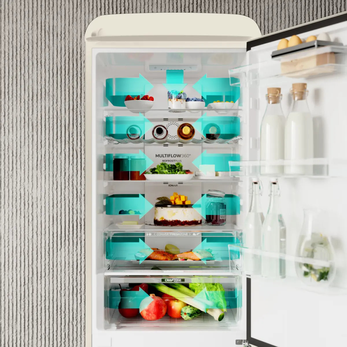 HISENSE RB390N4RYD Freestanding fridge/freezer Beige 300 L