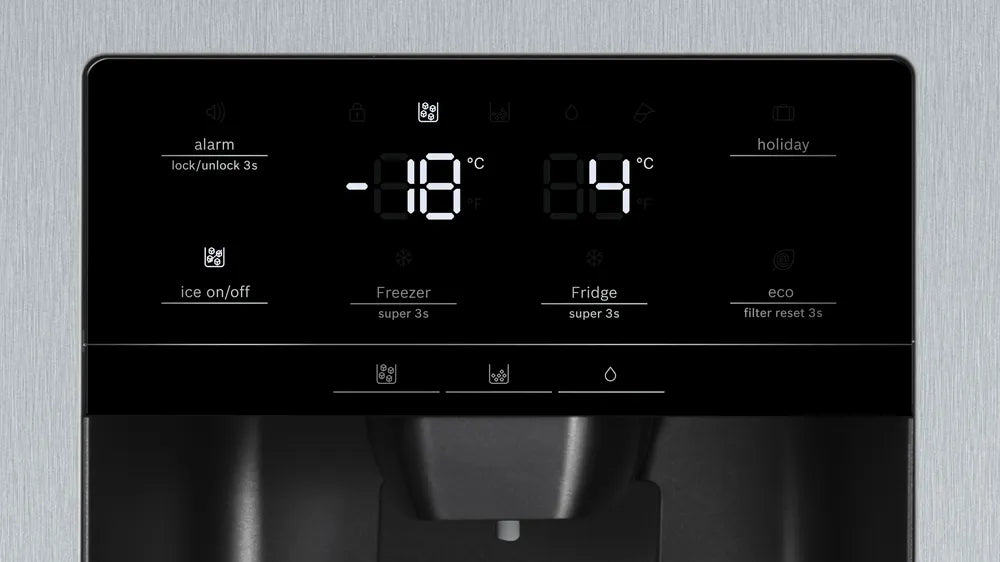 Bosch KAD93AIEP Side by Side Refrigerator, With Direct Water Connection, Full No Frost 562 Lt, Series 6, Inox