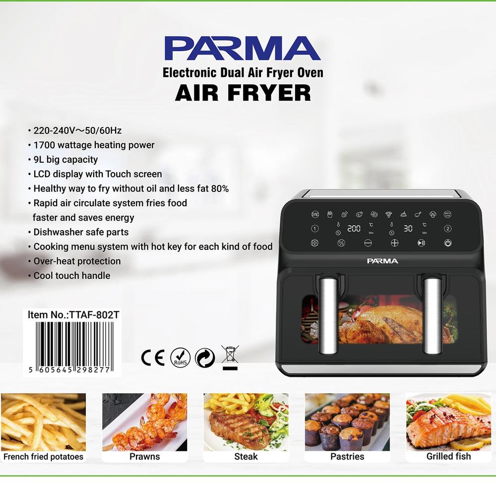 PARMA TTAF-802T Dual Air Fryer 9L 1700W