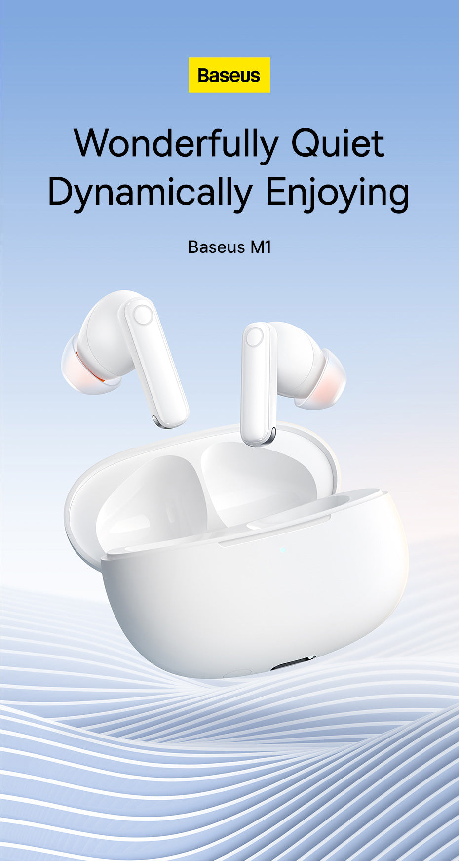 Baseus TWS ANC MZ10 Headphones In Ear White