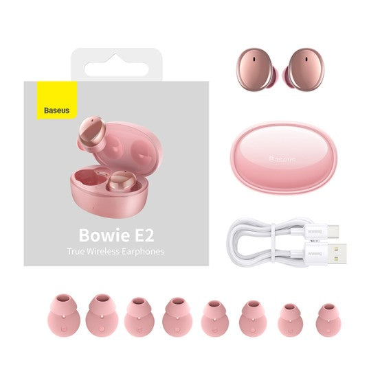 Baseus E2 Headphones In Ear TWS Bowie Pink