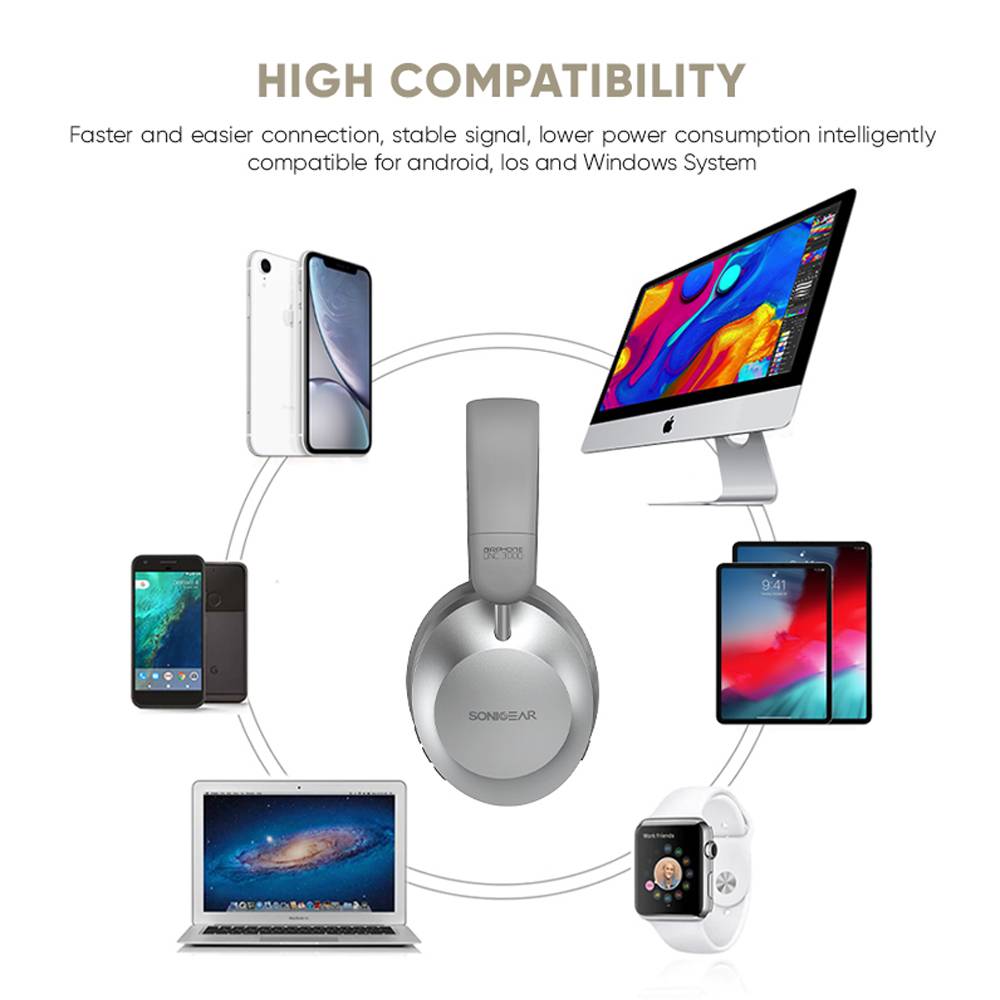 SonicGear AIRPHONE DNC3000 Headphones Bluetooth Cream