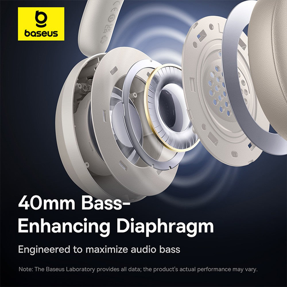 Baseus Bass 35 Max Headphones Over Ear White