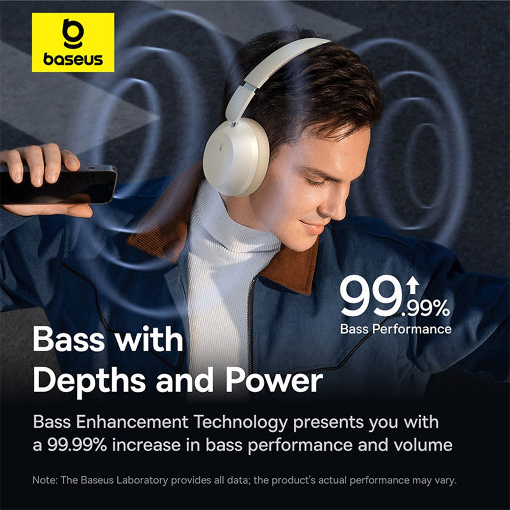 Baseus Bass 35 Max Headphones Over Ear White