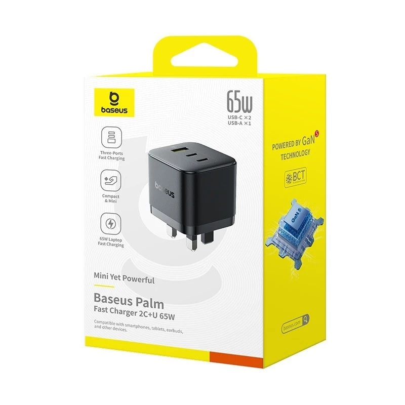 Baseus Charger Wall 65W 2C+U PALM Series UK Black