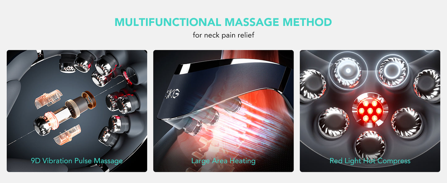 SKG G7 Pro-Fold Neck Massager Pulse-Heat-APP-Multiple Heads