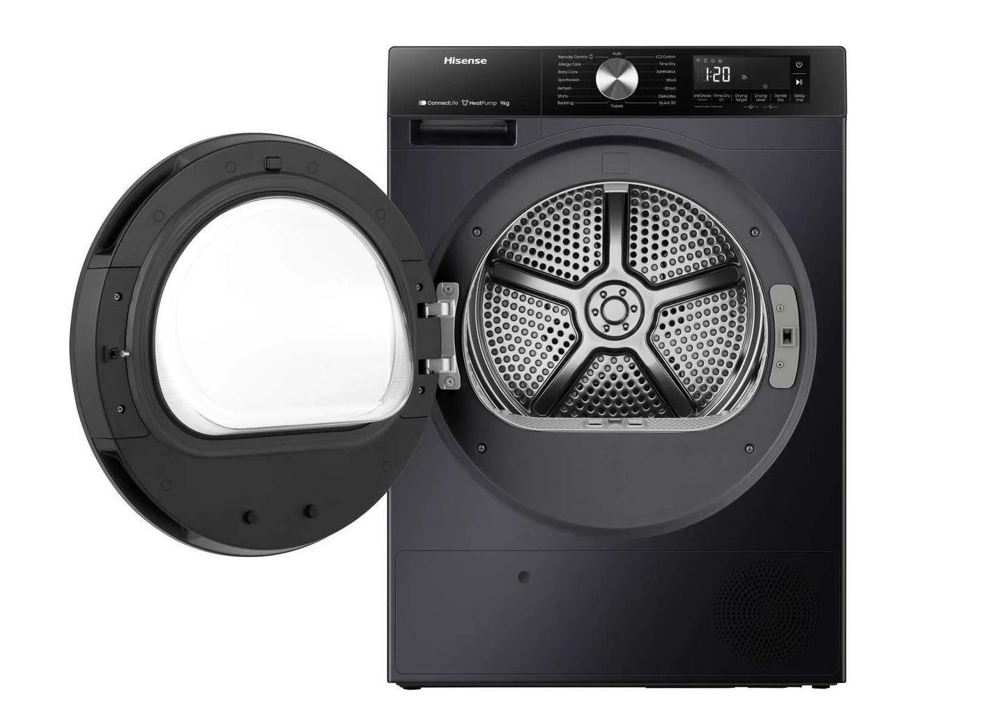 Hisense DH3S902BB3 Tumble Dryer, 9kg, Black