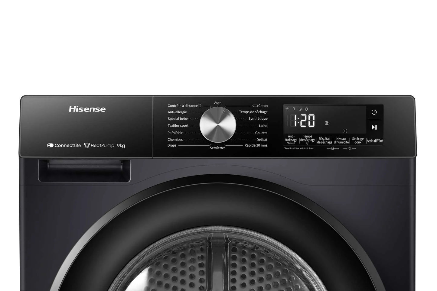 Hisense DH3S902BB3 Tumble Dryer, 9kg, Black