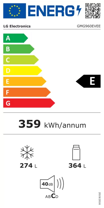 LG GMG960EVEE Refrigerator Side by Side, With Direct Water Connection, Full No Frost 638 Lt, Black