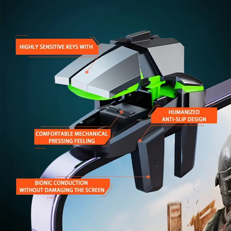 ANIRUN A Pair Of Mobile Game Triggers, Game Controllers, Gamepads, Six-finger Game Buttons, Sensitive Operation, Joystick Aiming And Shooting L1 R1 Alloy Key Buttons For IPhone/ Android