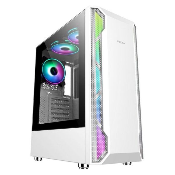 SAMA, 3701 WHITE ATX PC CASE MESH FRONT PANEL ARGB LED STRIP