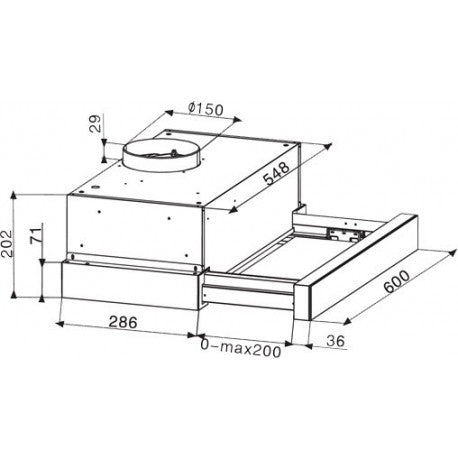 Ligmar F560GF9D8 Extractor Hood Drawer Black - Inox