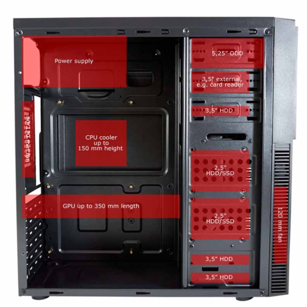 LC-POWER LC-7041B-ON CASE BLACK MIDI-ATX