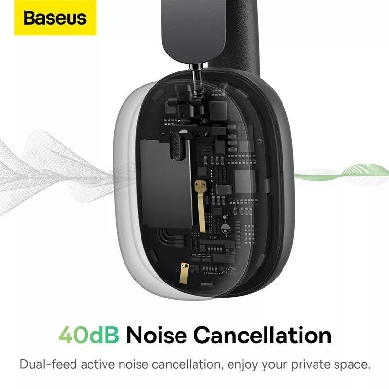 Baseus Bowie H1 Noise Cancelling Wireless Headphones White
