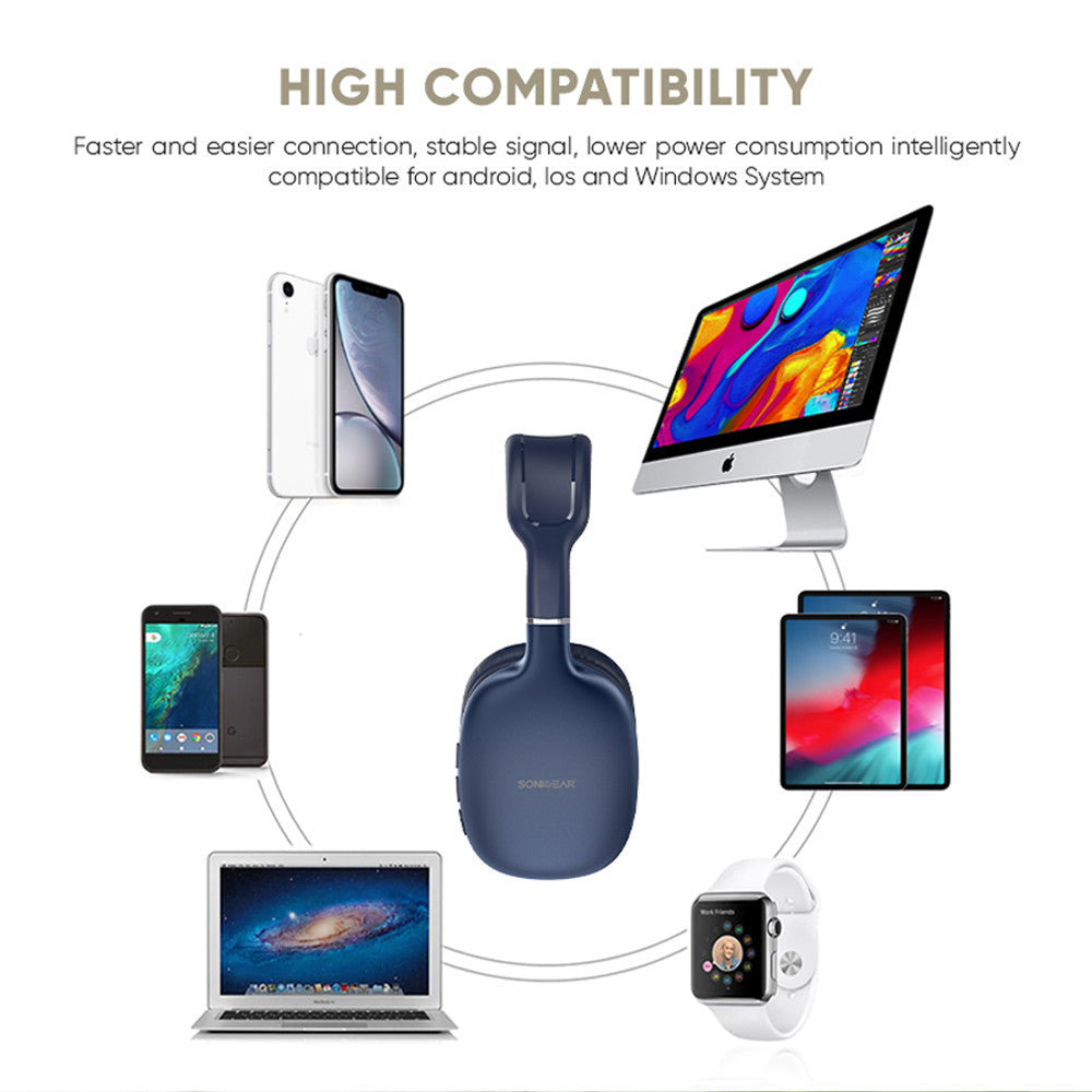SonicGear AIRPHONE 6 Headphones Bluetooth Champagne Gold