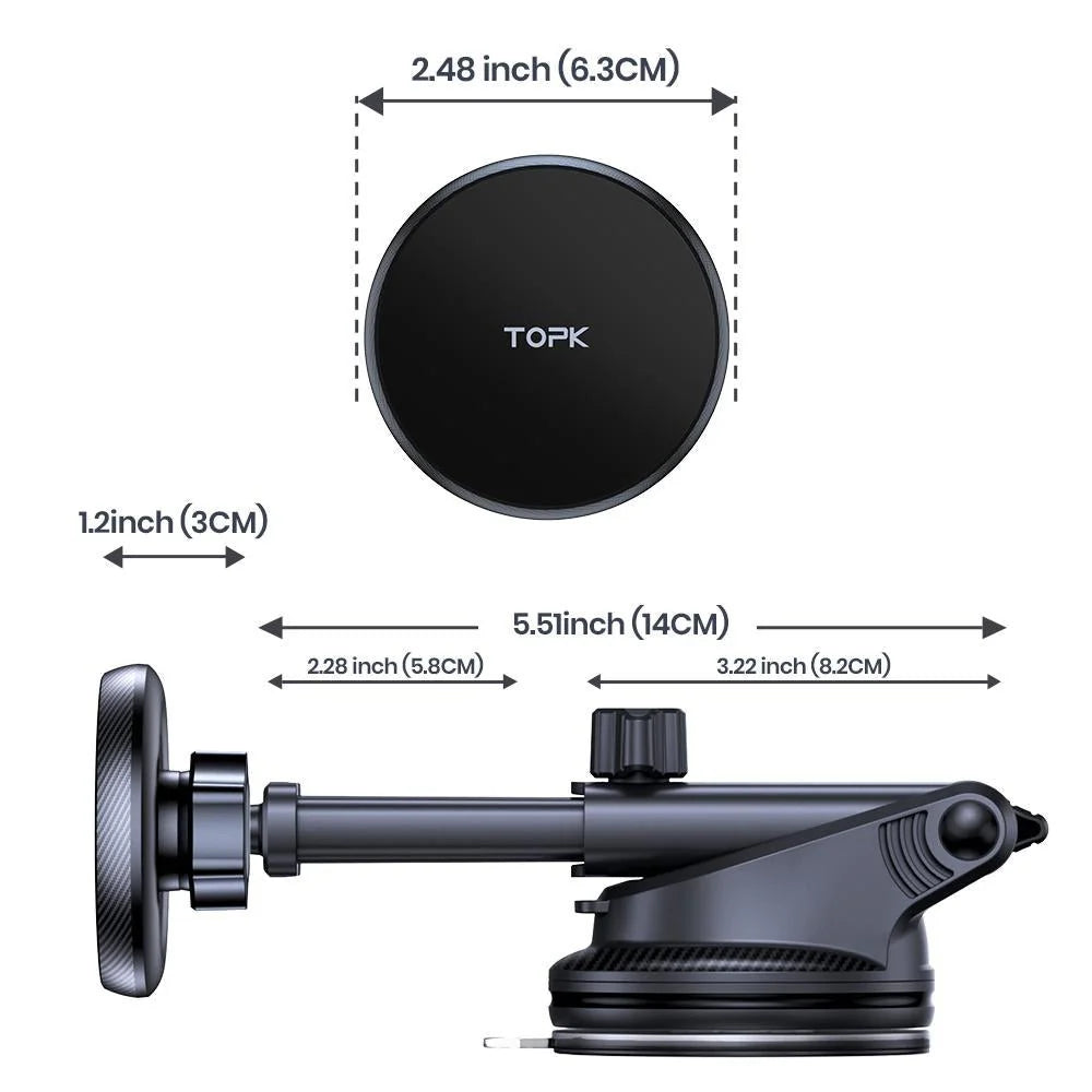 TOPK D49N Magsafe Phone Mount For Car Dashboard