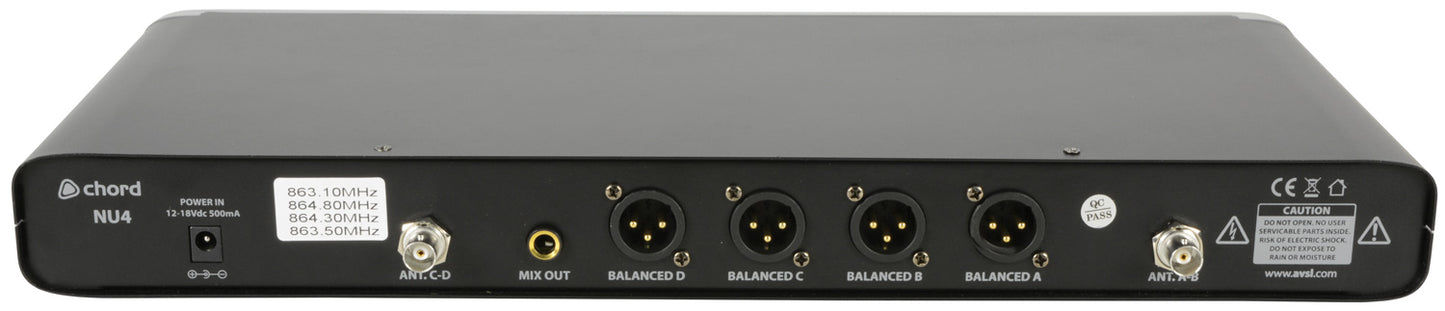 Chord NU4-H Quad UHF System-Handheld 171.843UK