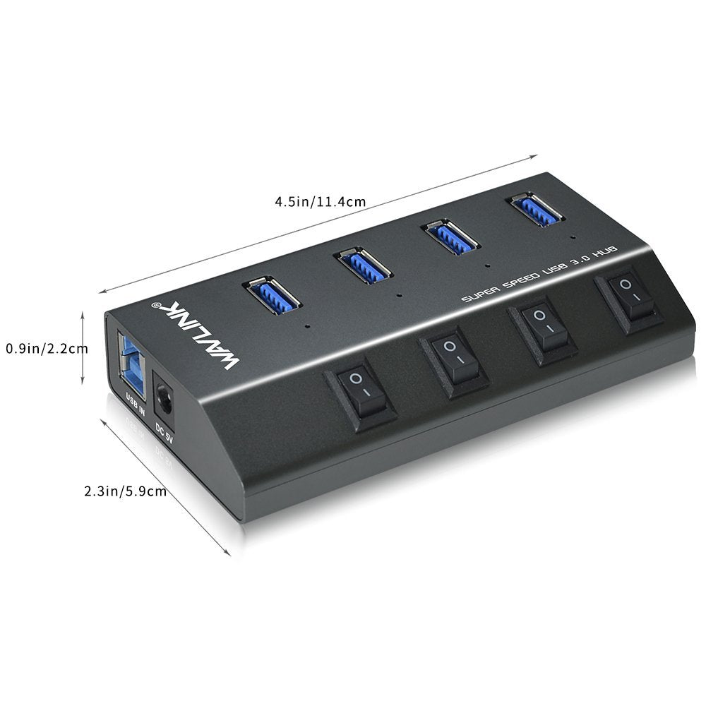 WavLink UH3049 USB3.0 Hub 3port w/Individual Power Switches
