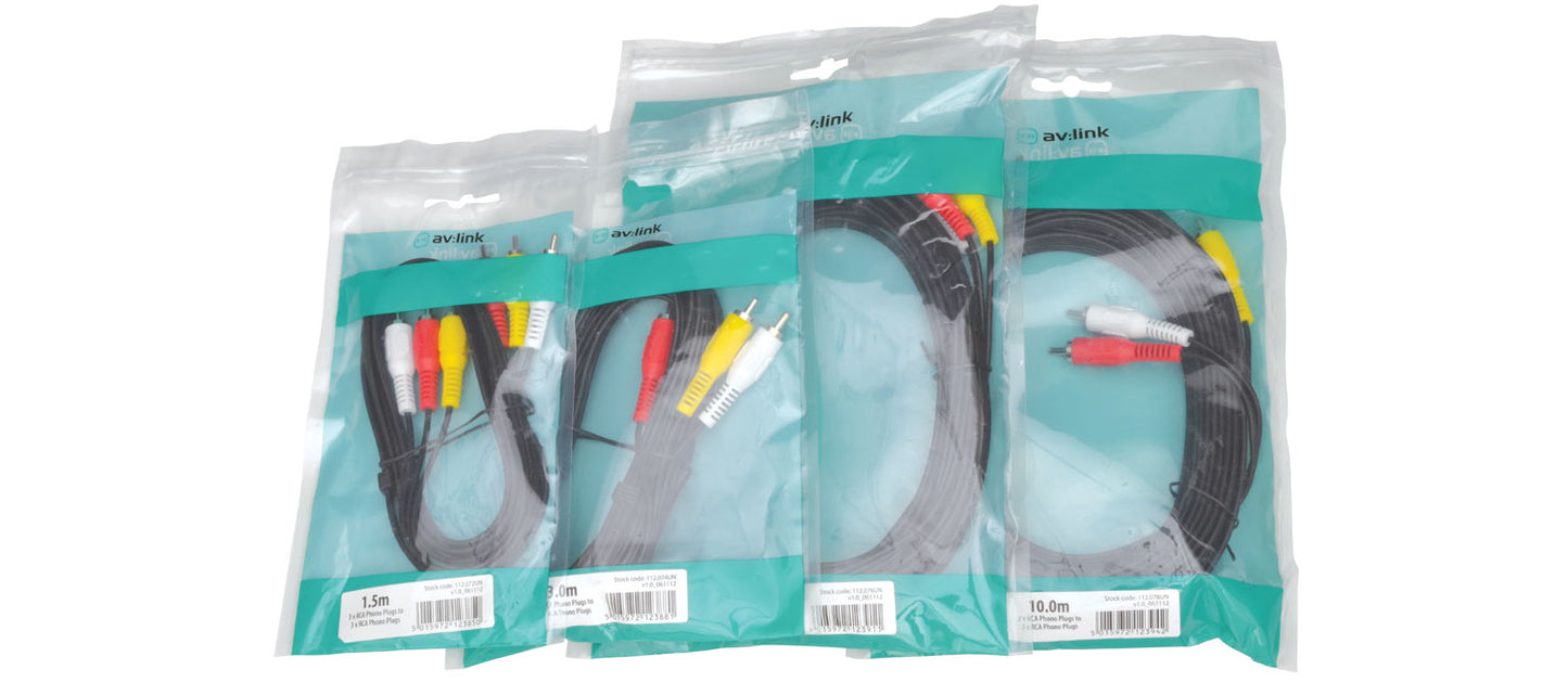 AV:link 3RCA to 3RCA Cable 5.0m 112.076UK