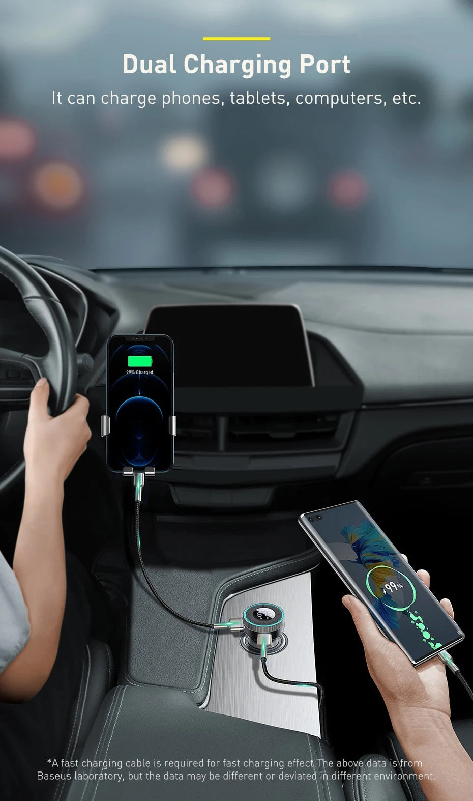 Baseus CCLH-01 Car Charger FM Trans USB/BT/SD