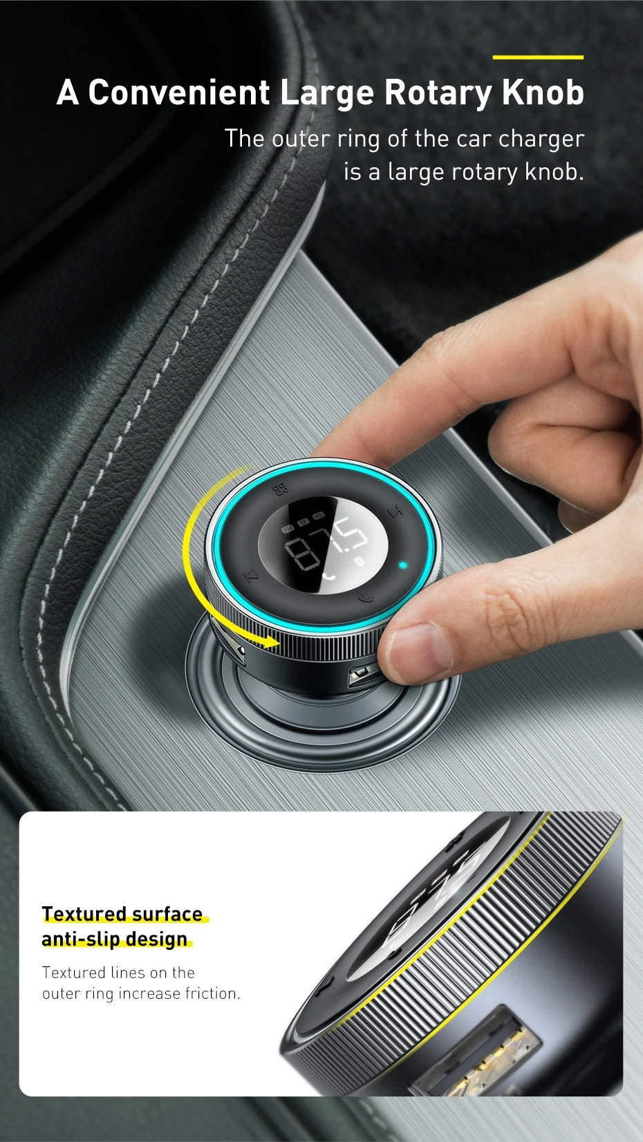 Baseus CCLH-01 Car Charger FM Trans USB/BT/SD