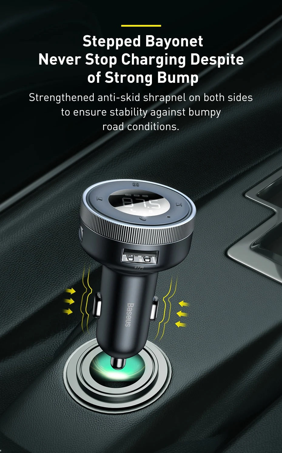 Baseus CCLH-01 Car Charger FM Trans USB/BT/SD