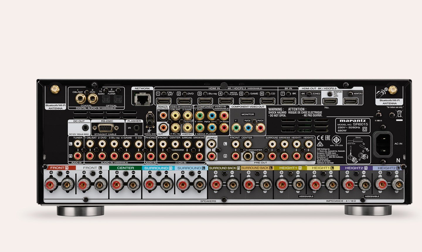 MARANTZ SR6015 9.2 CHANNEL 8K AV AMPLIFIER WITH HEOS® BUILT-IN AND VOICE CONTROL