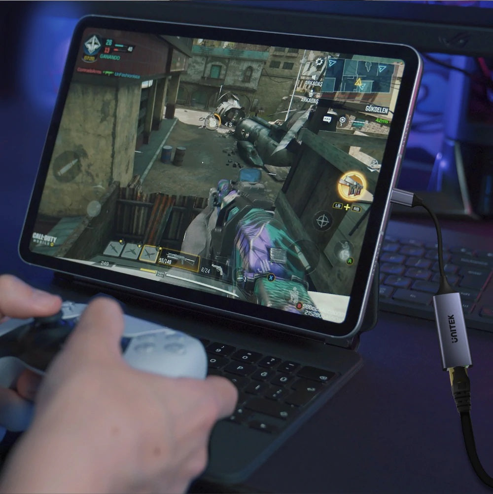 Unitek Converter USB-C to LAN Gigabit Ethernet PD100W U1323A