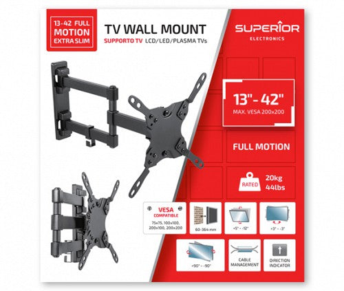 Superior TV Wall Support Double Arm 20x20