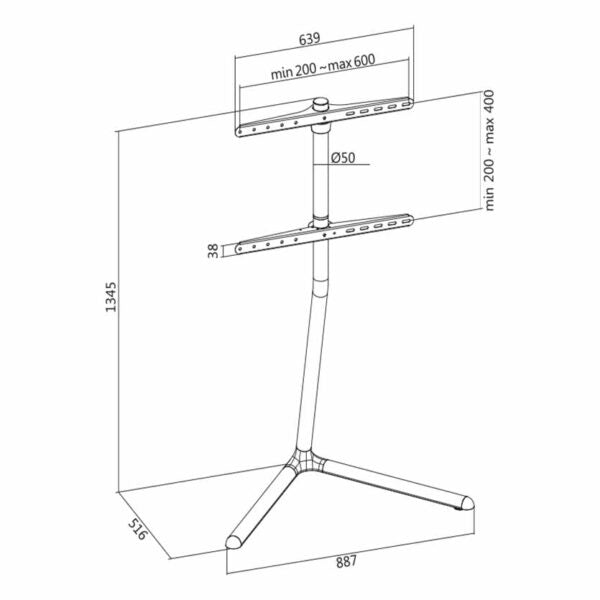 LOGILINK BP0079 FLOOR TV STAND 49-70″ 40KG MAX WITH V-BASE