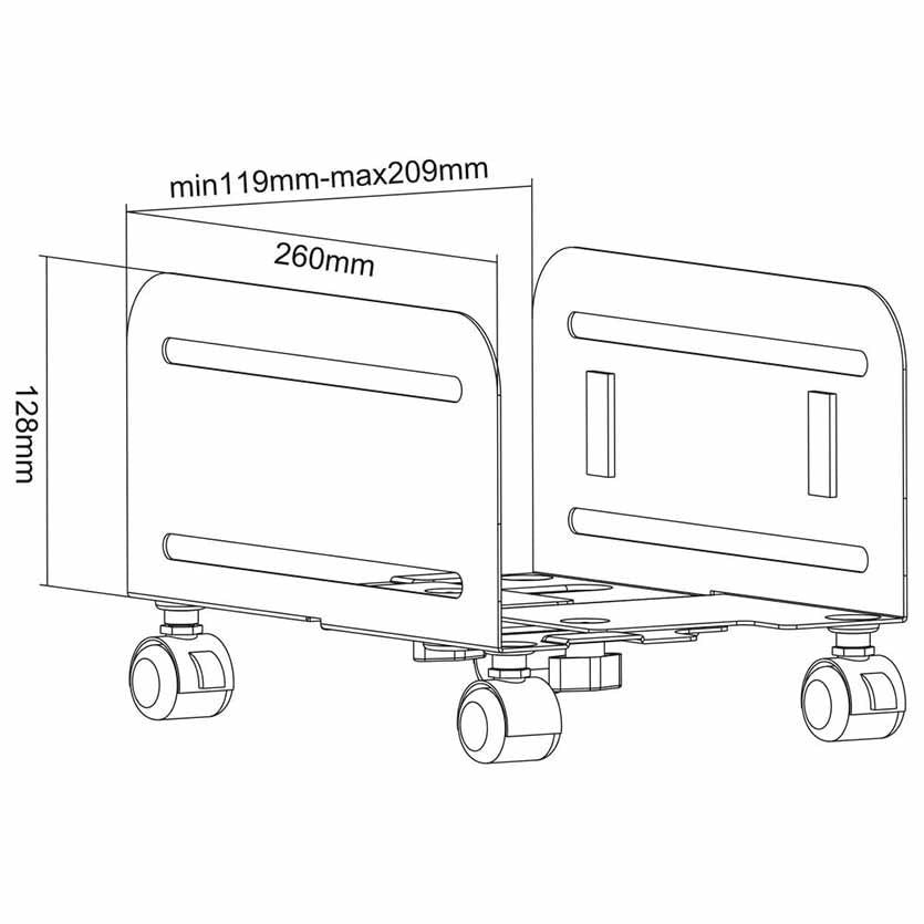 INLINE 23192A PC TROLLEY FOR COMPUTER CASES, MAX 10KG