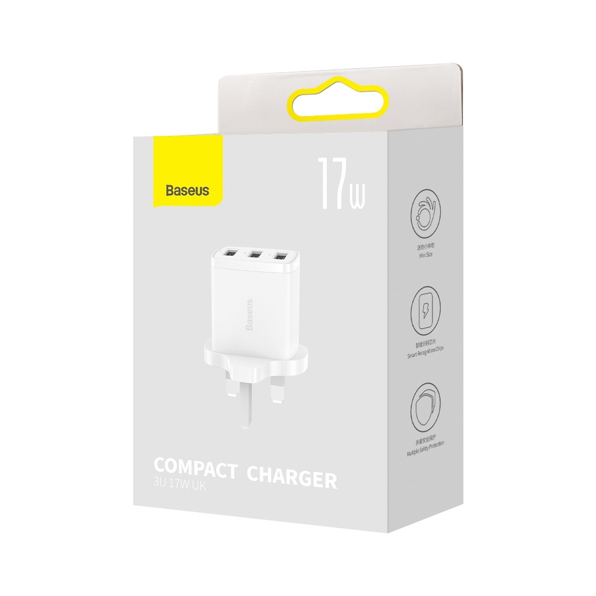 Baseus Charger Wall 3xUSBA 3.4A UK White