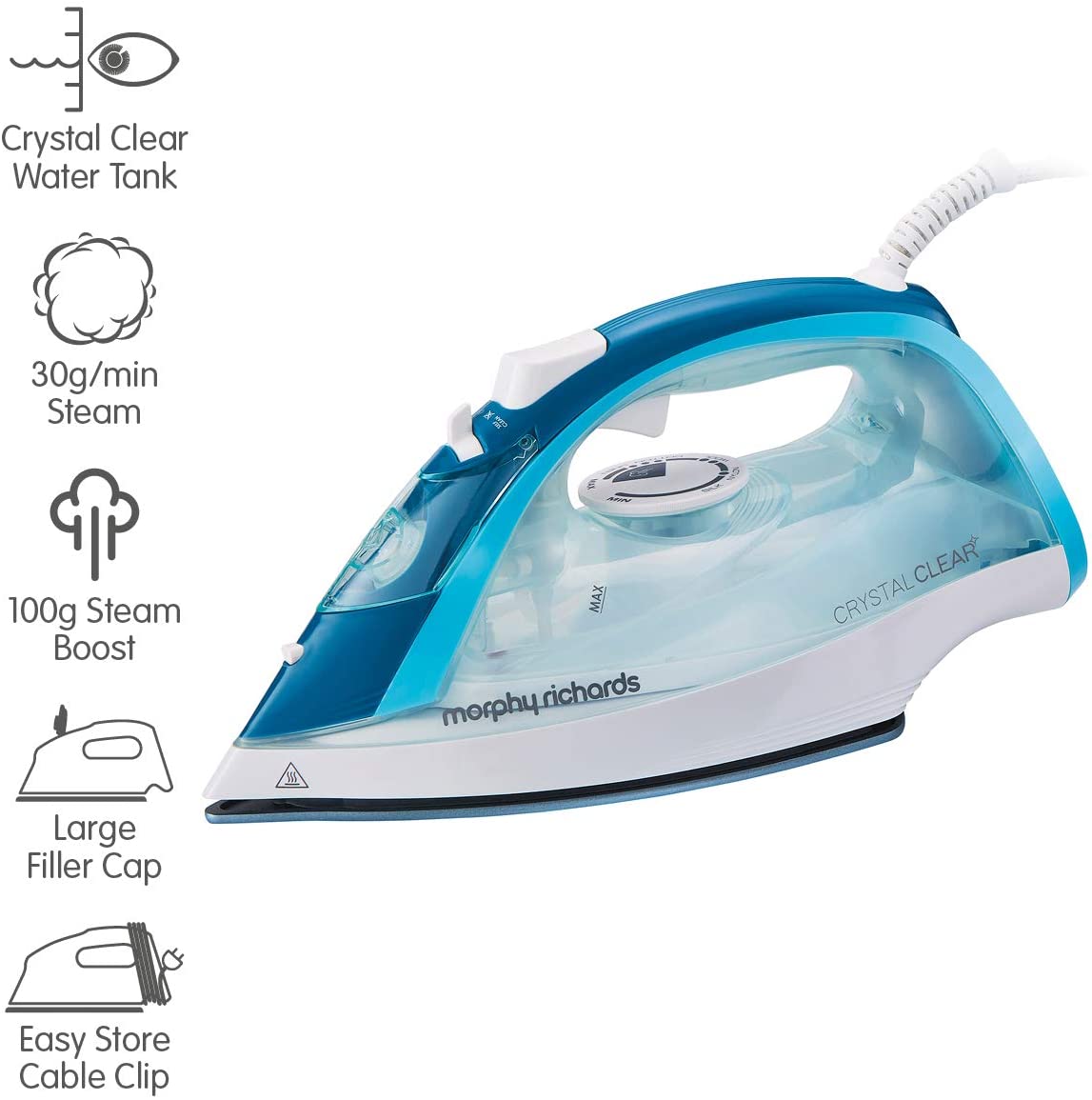 Morphy Richards 300300 Crystal Clear Steam Iron 2400W Turqoise/White
