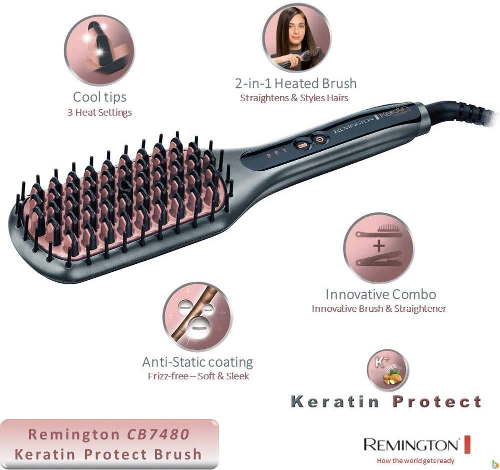 REMINGTON CB7480 Keratin Protect Straight Brush Gray