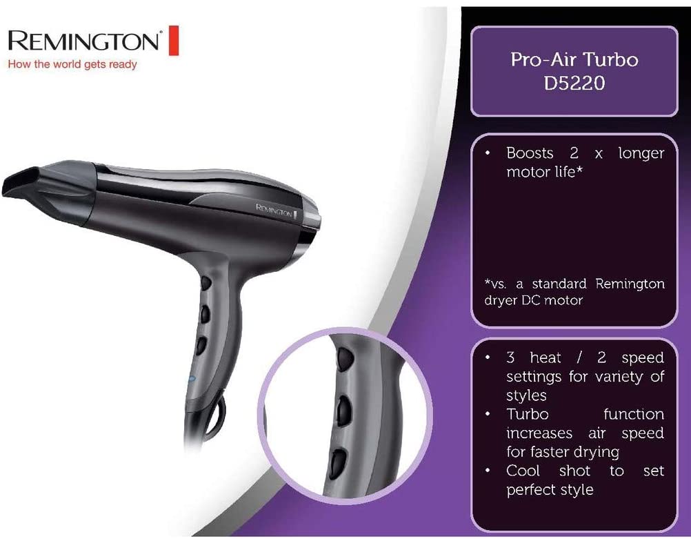 REMINGTON D5220 Pro-Air Turbo Dryer 2400W Gray