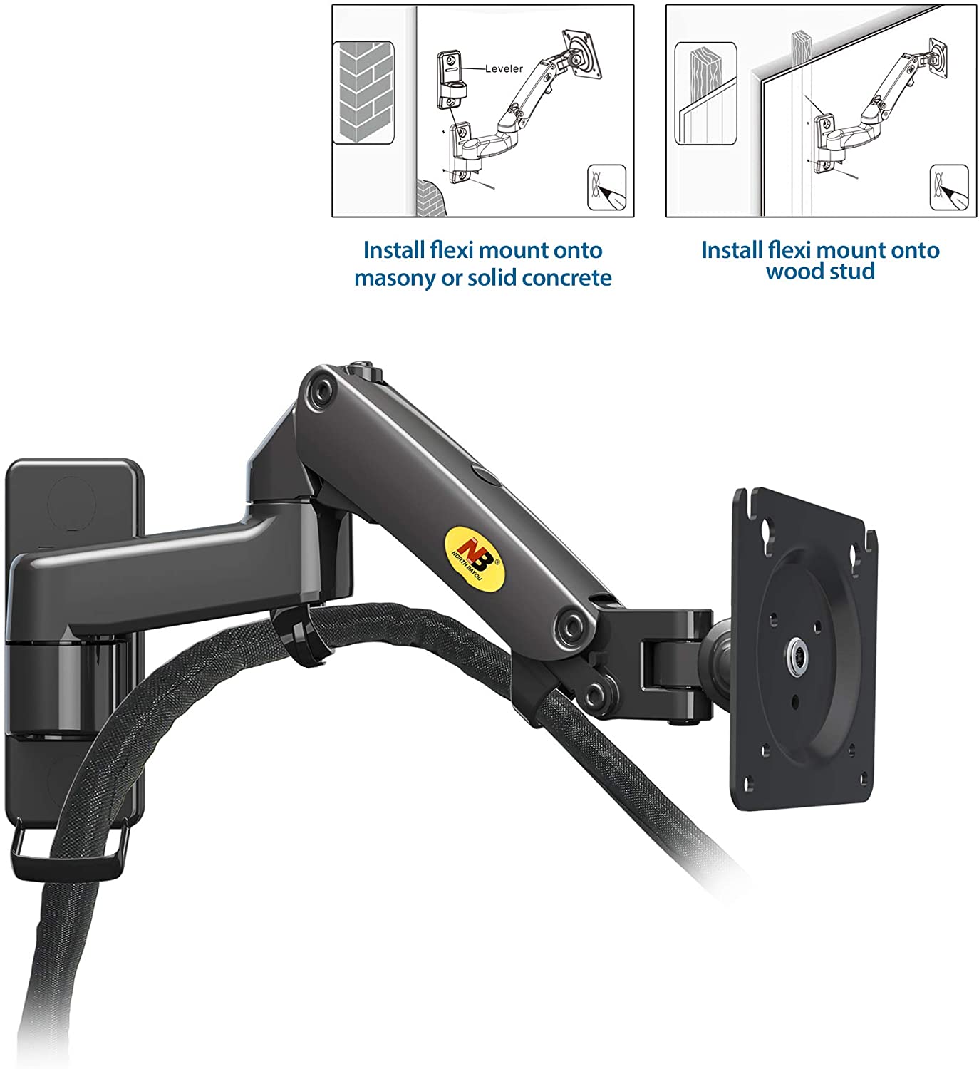 NBMounts F150v2 TV/Monitor Wall Mount Dual Arms 10x10