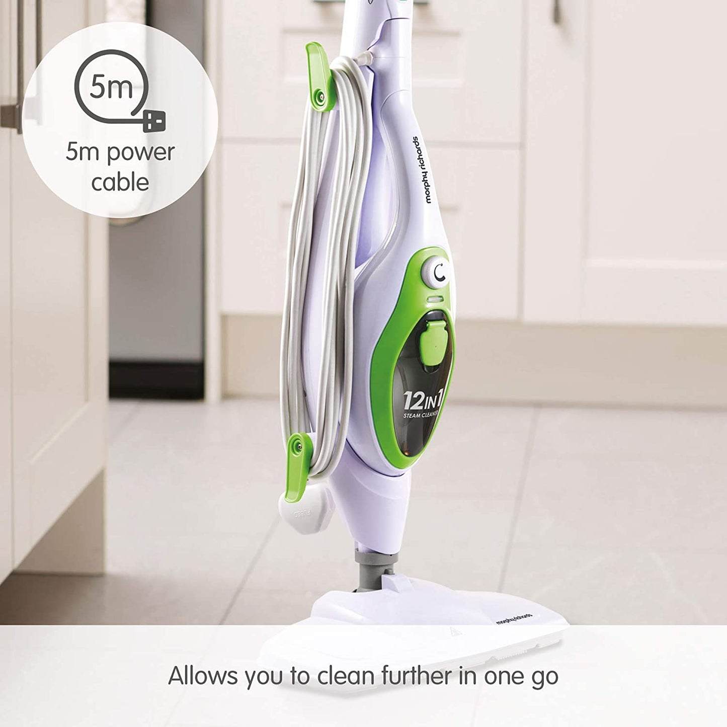 Morphy Richards 720512 12 in 1 Steam Cleaner 1500W White/Green