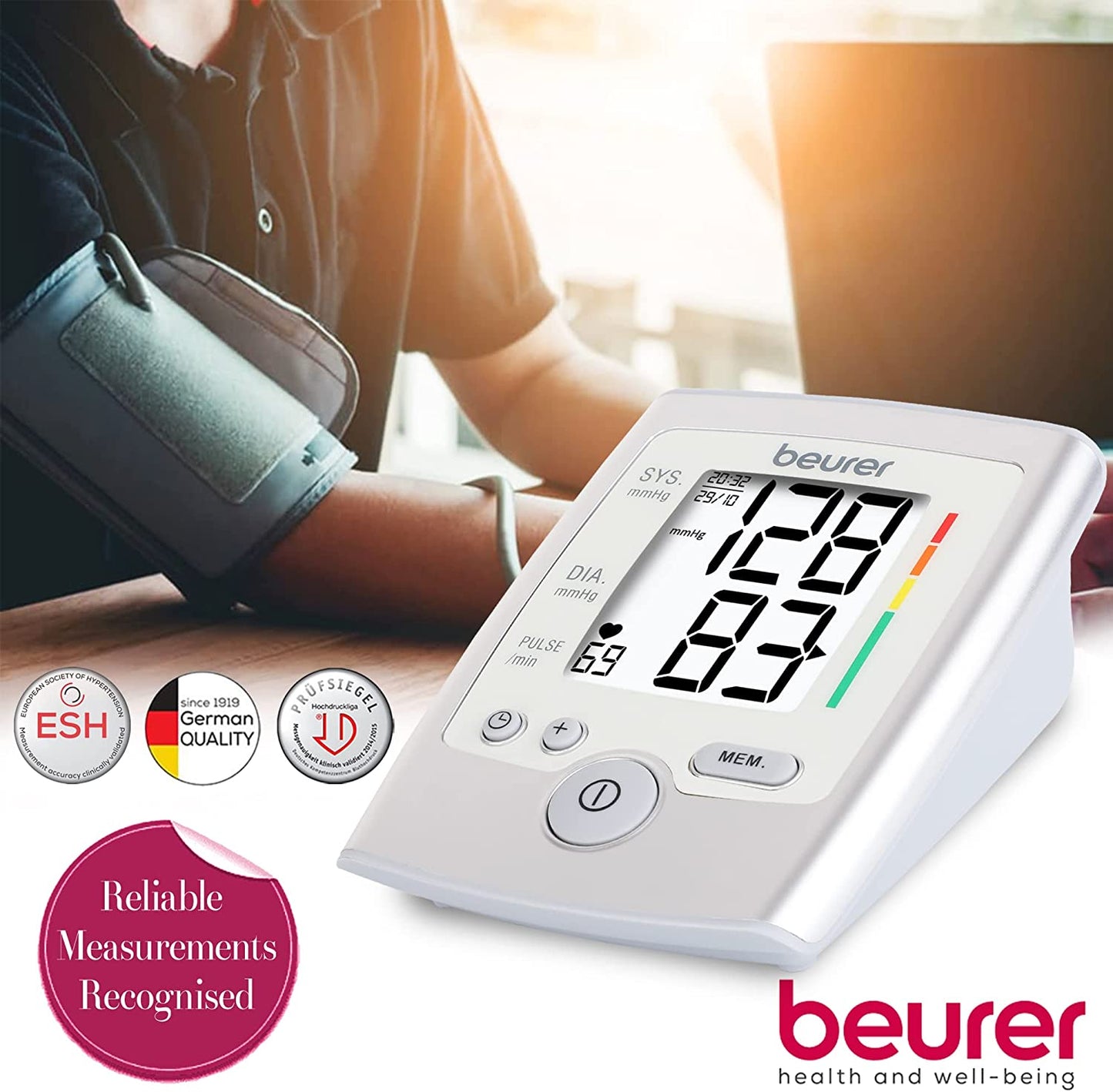 Beurer BM 35 Upper Arm Blood Pressure Monitor Silver