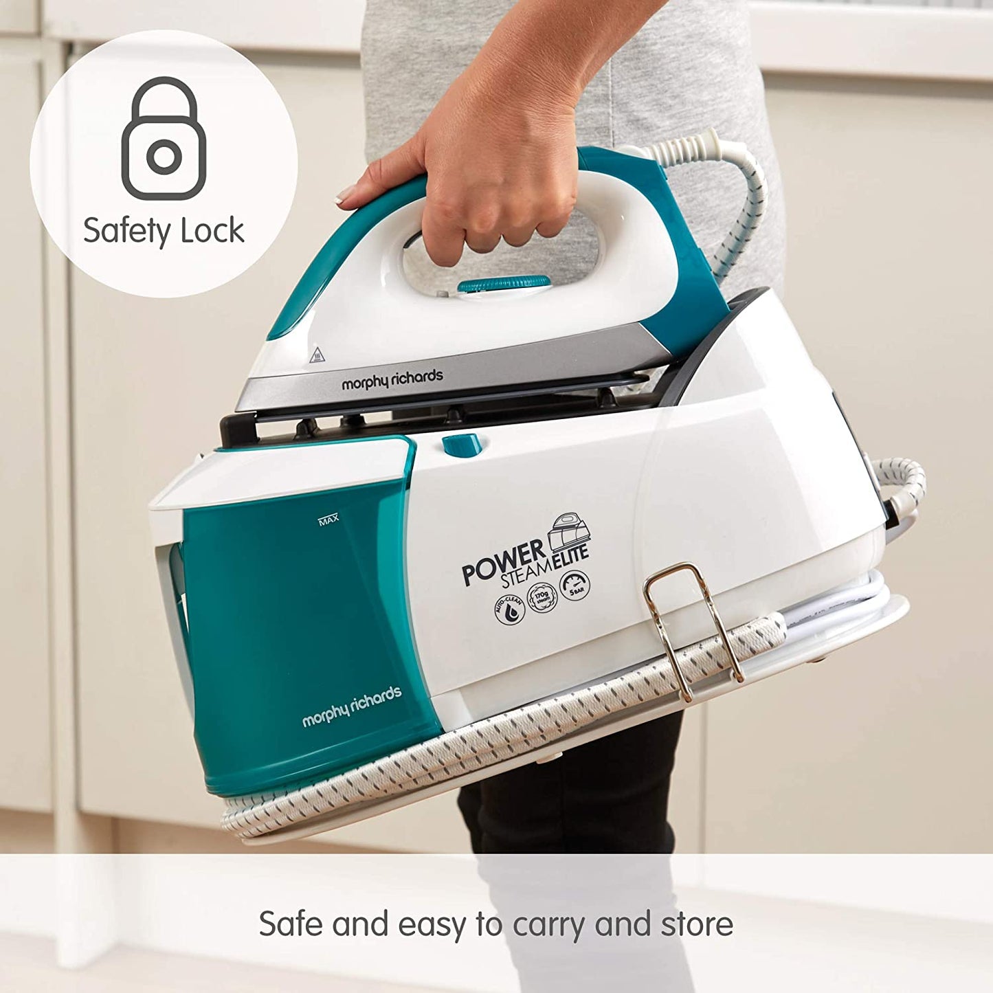 Morphy Richards 332014 AutoClean Power Steam Elite 2400W Green/White