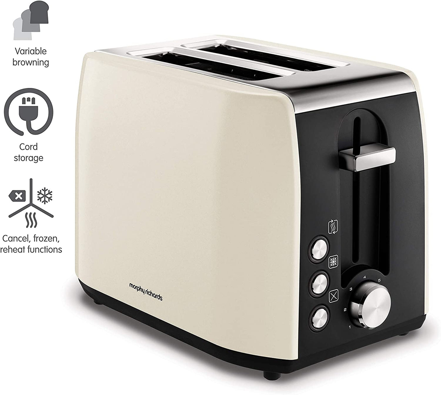 Morphy Richards 222059 Equip 2 Slice Toaster 850W Cream