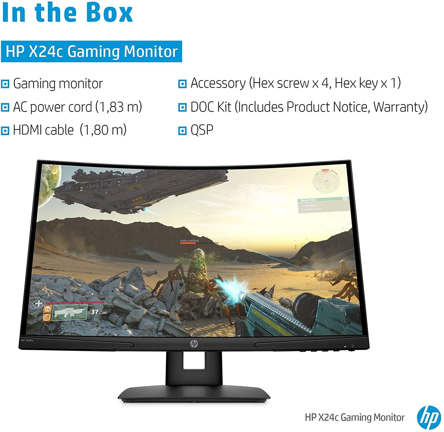 HP MONITOR 23.6'', X24c GAMING HOME CURVED