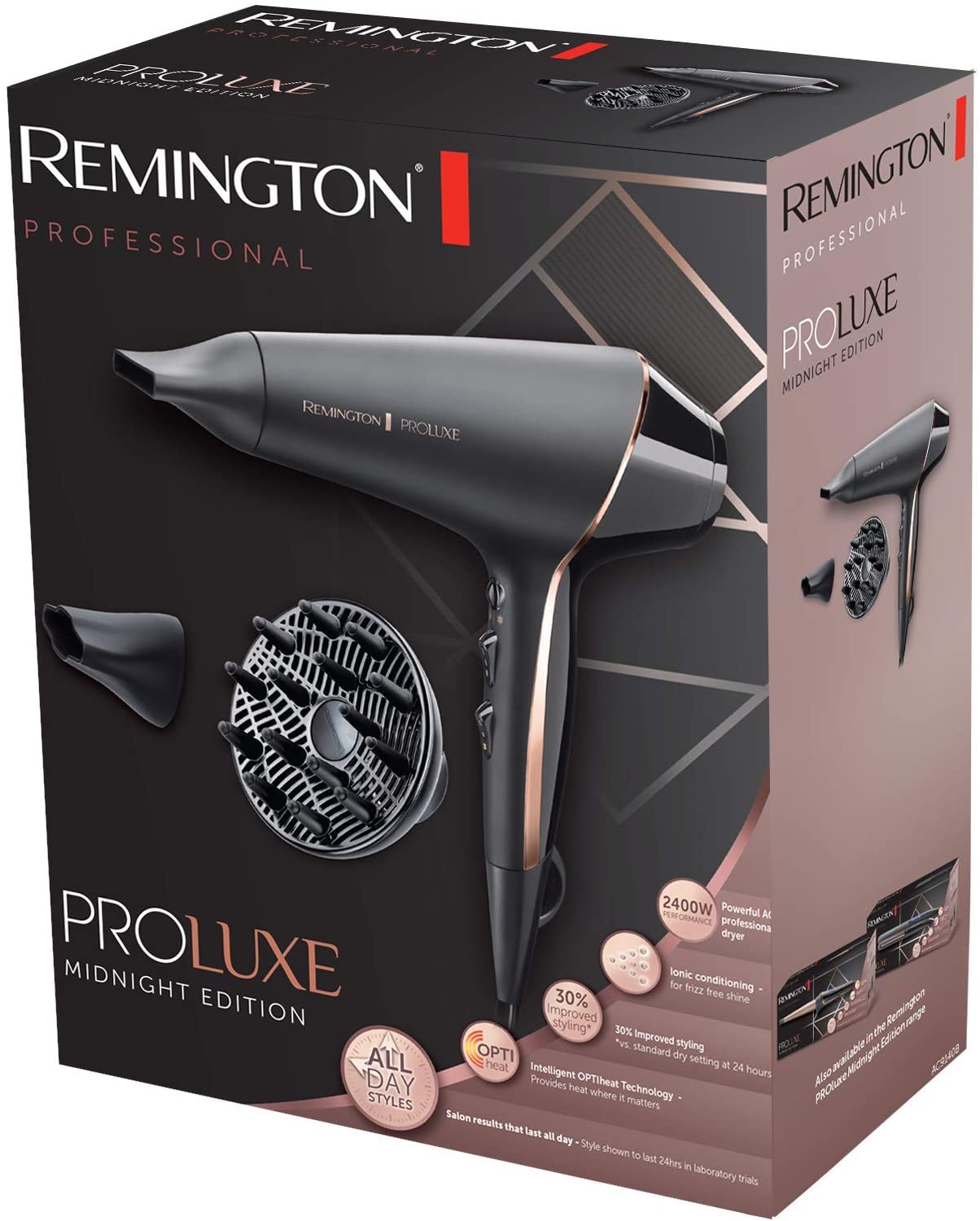 REMINGTON AC9140B Proluxe Midnight Edition Hairdryer